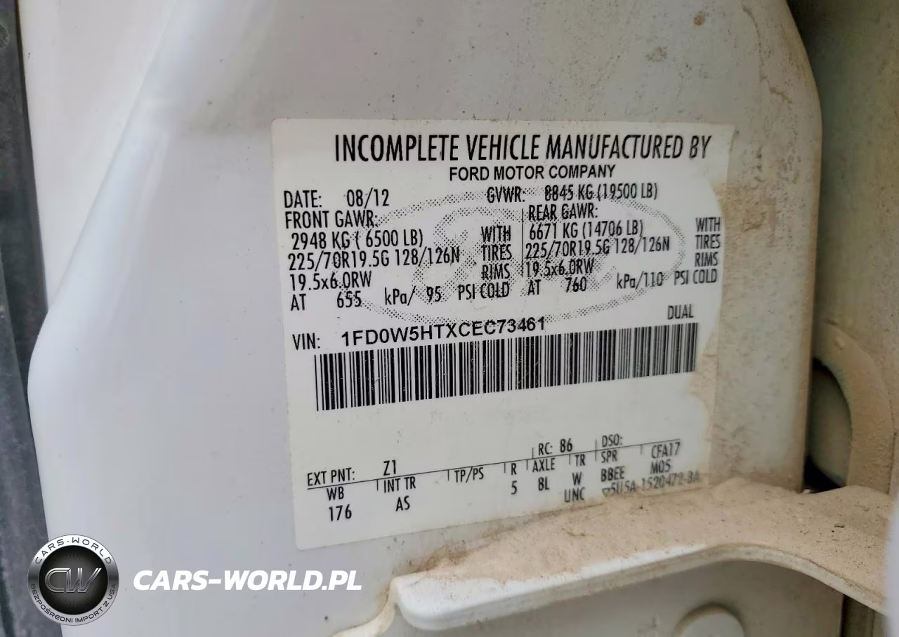 2012 Ford F550 Super Duty VIN:1FD0W5HTXCEC73461 - 12