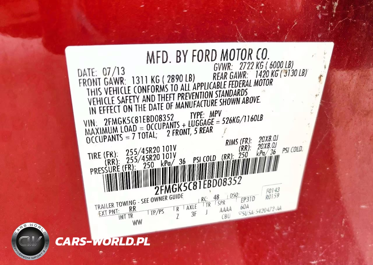 2014 Ford Flex Sel VIN:2FMGK5C81EBD08352 - 14