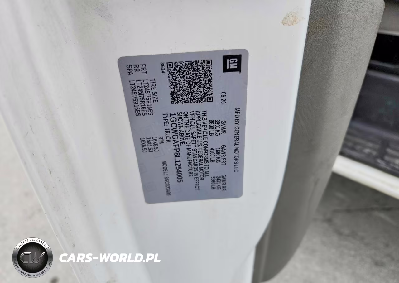 2020 Chev Express G2500 VIN:1GCWGAFP8L1254005 - 13