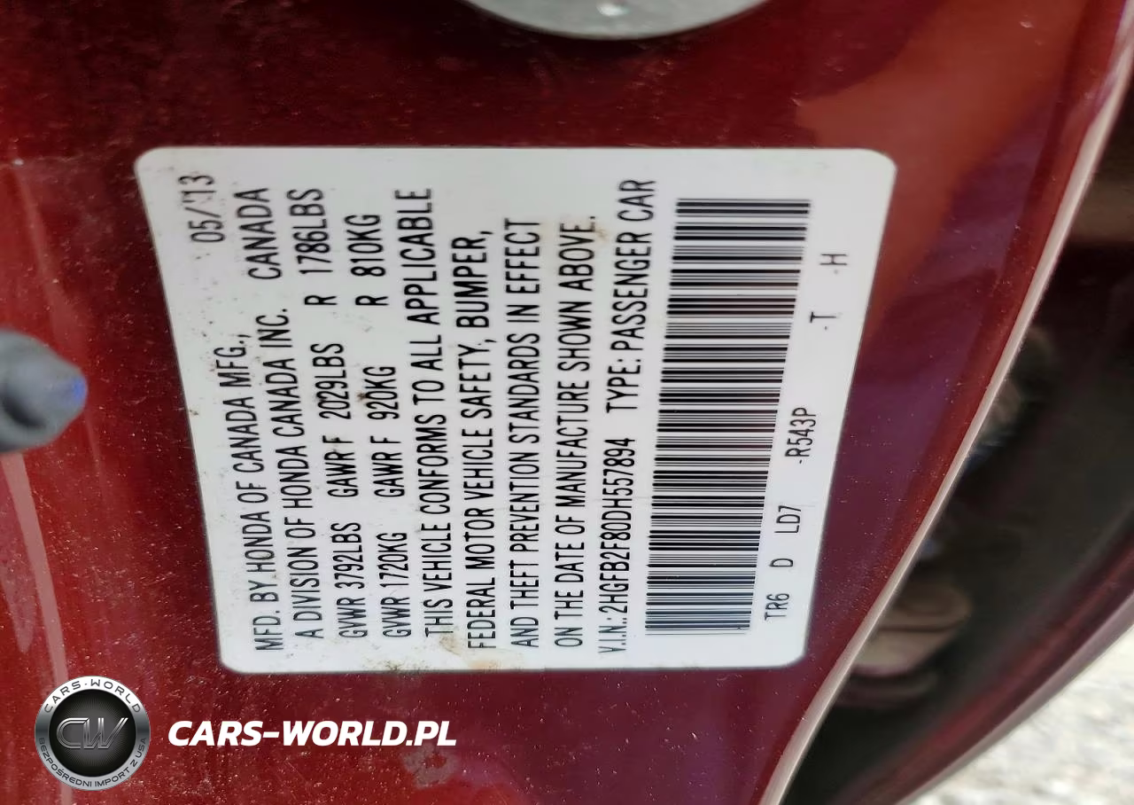 2013 Honda Civic Ex VIN:2HGFB2F80DH557894 - 12
