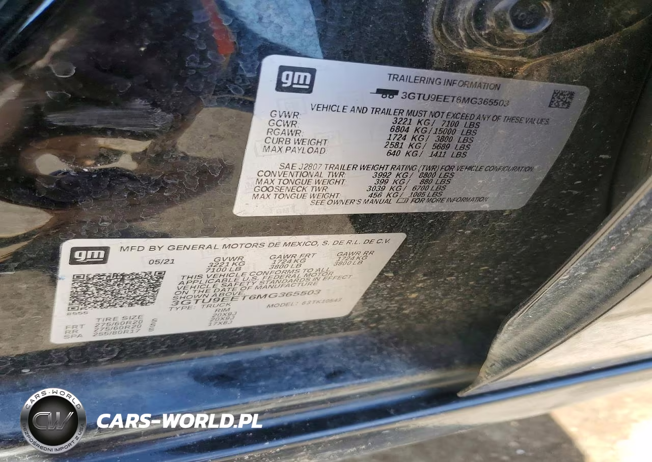 2021 GMC Sierra K1500 At4 VIN:3GTU9EET6MG365503 - 12
