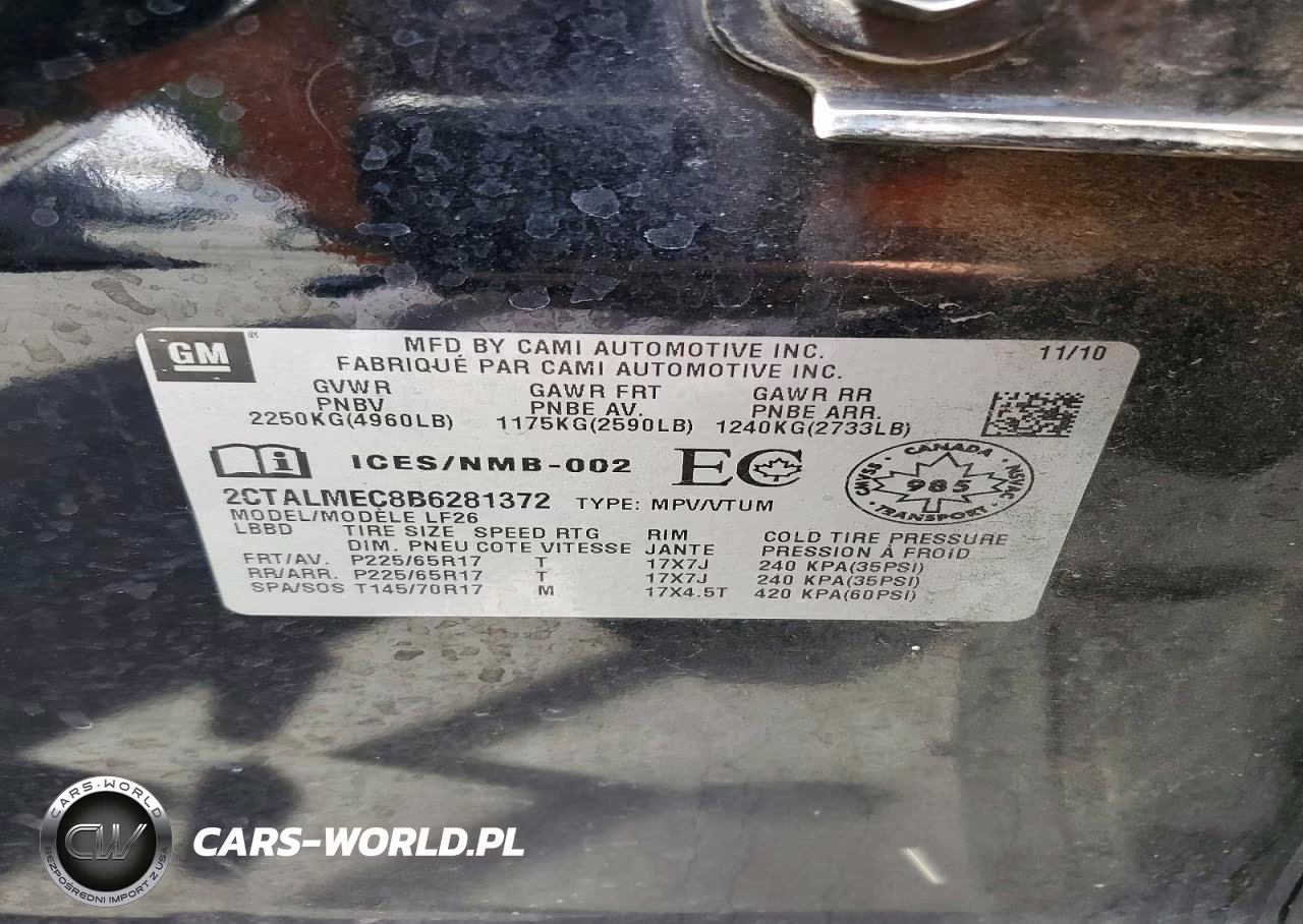 2011 GMC Terrain Sle VIN:2CTALMEC8B6281372 - 12