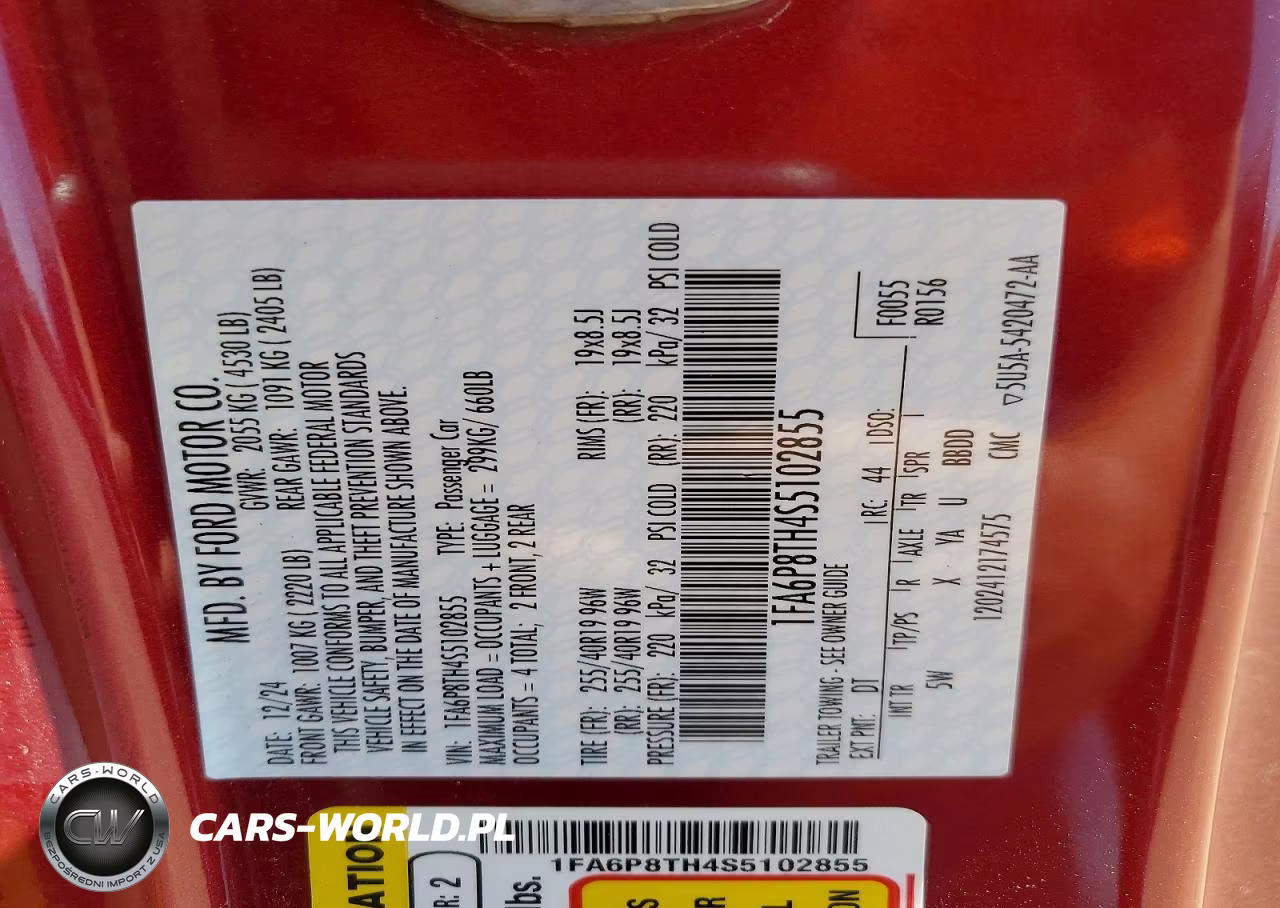 2025 Ford Mustang VIN:1FA6P8TH4S5102855 - 12