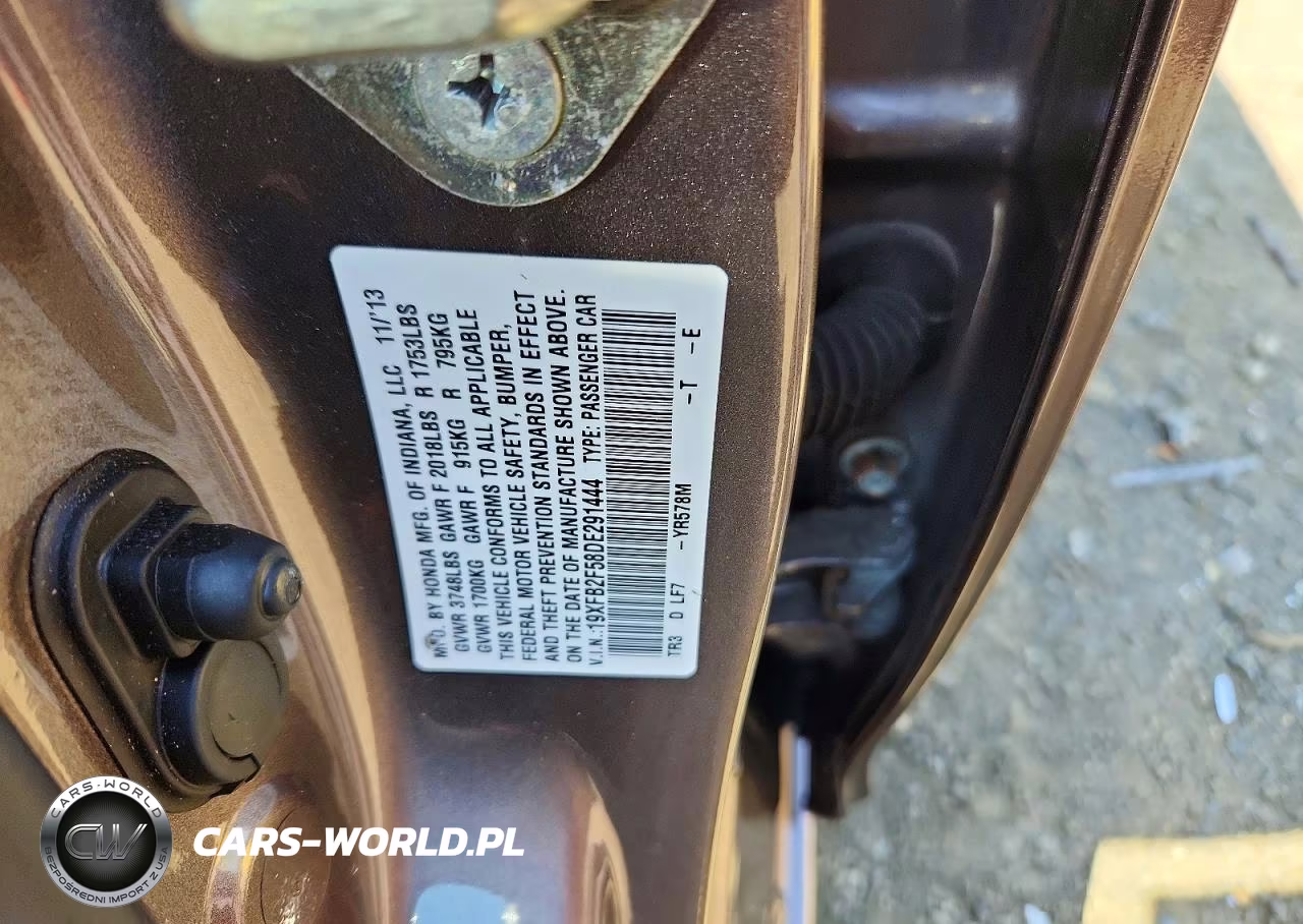 2013 Honda Civic Lx VIN:19XFB2F58DE291444 - 12