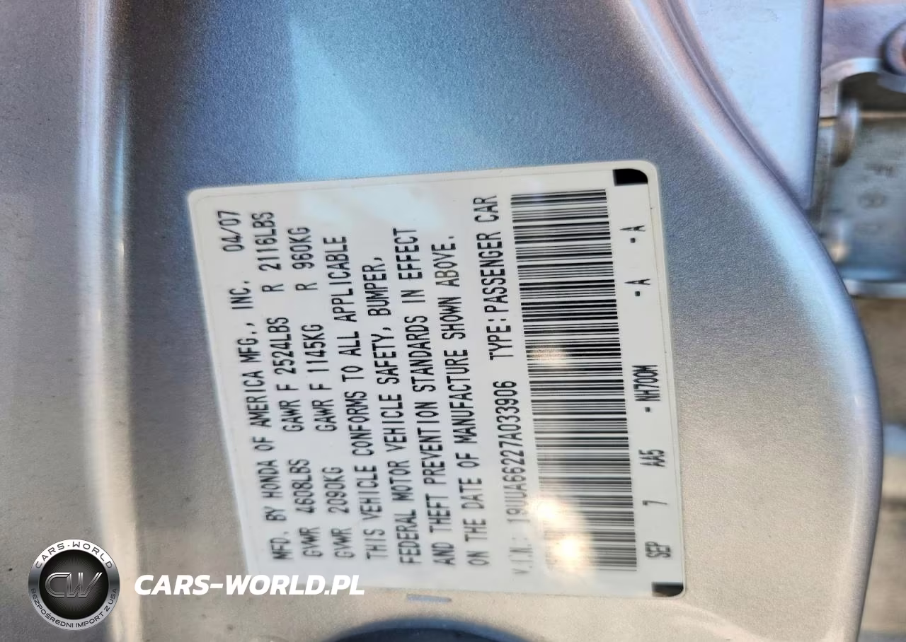 2007 Acura Tl VIN:19UUA66227A033906 - 13