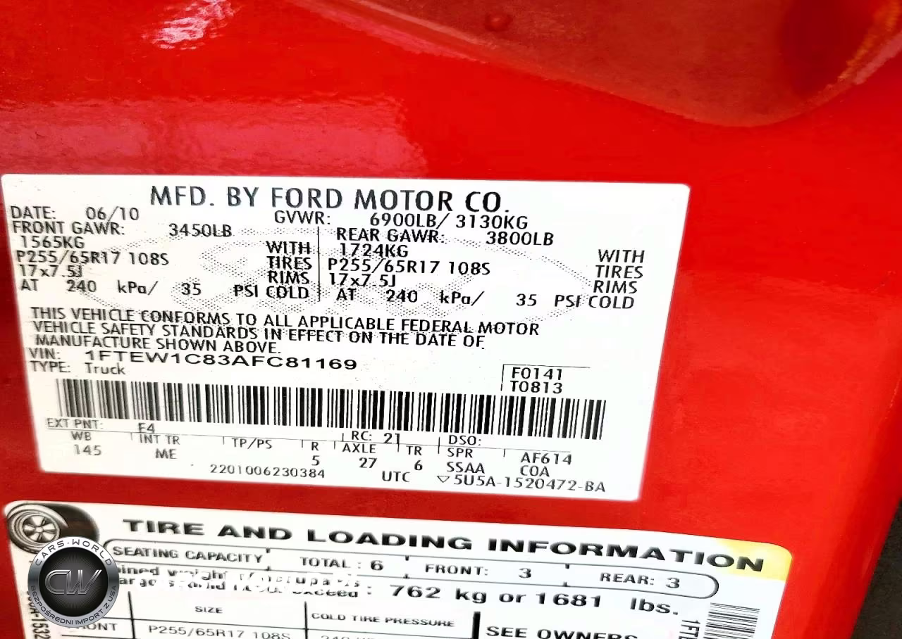 2010 Ford F150 Supercrew VIN:1FTEW1C83AFC81169 - 12