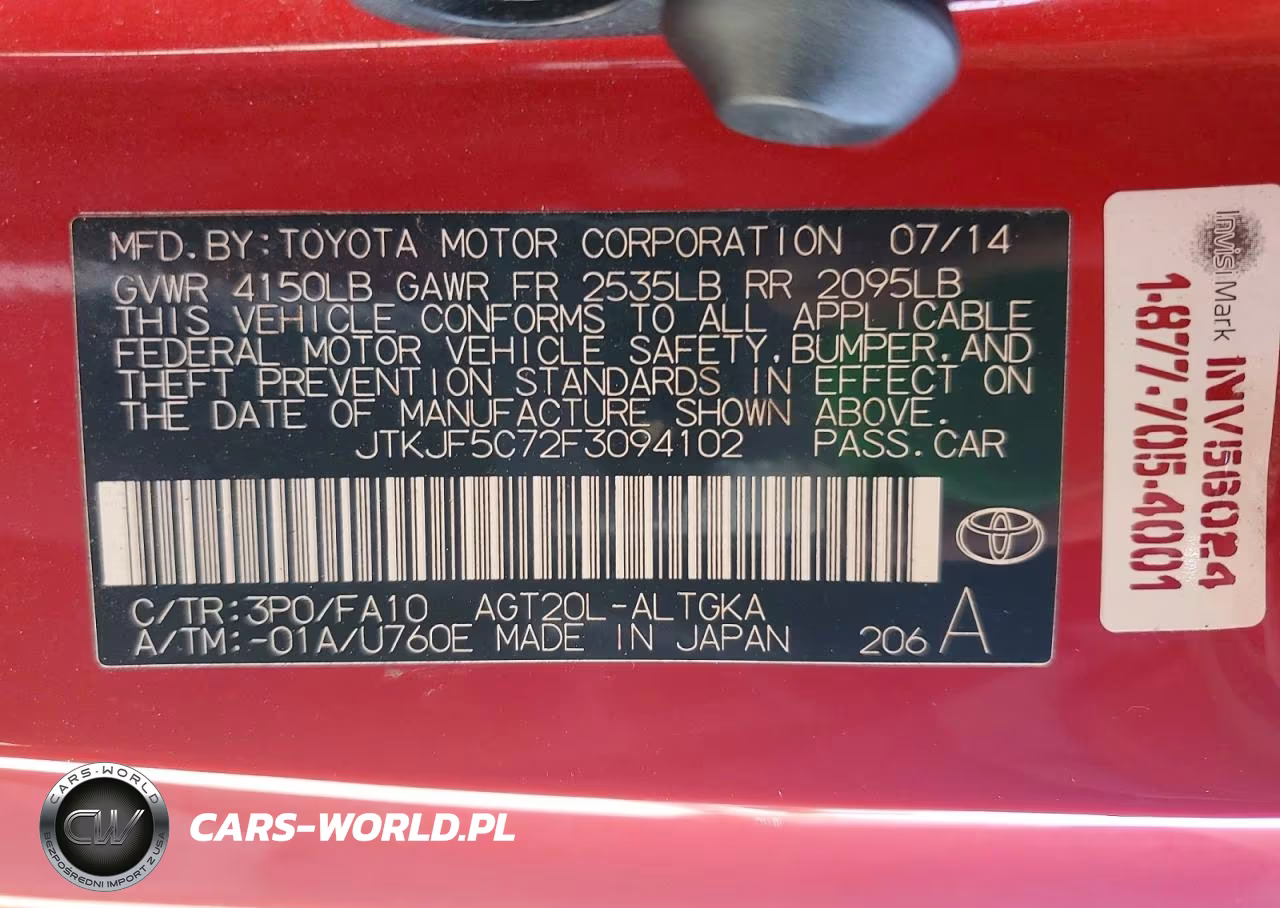 2015 Scion Tc Base VIN:JTKJF5C72F3094102 - 13