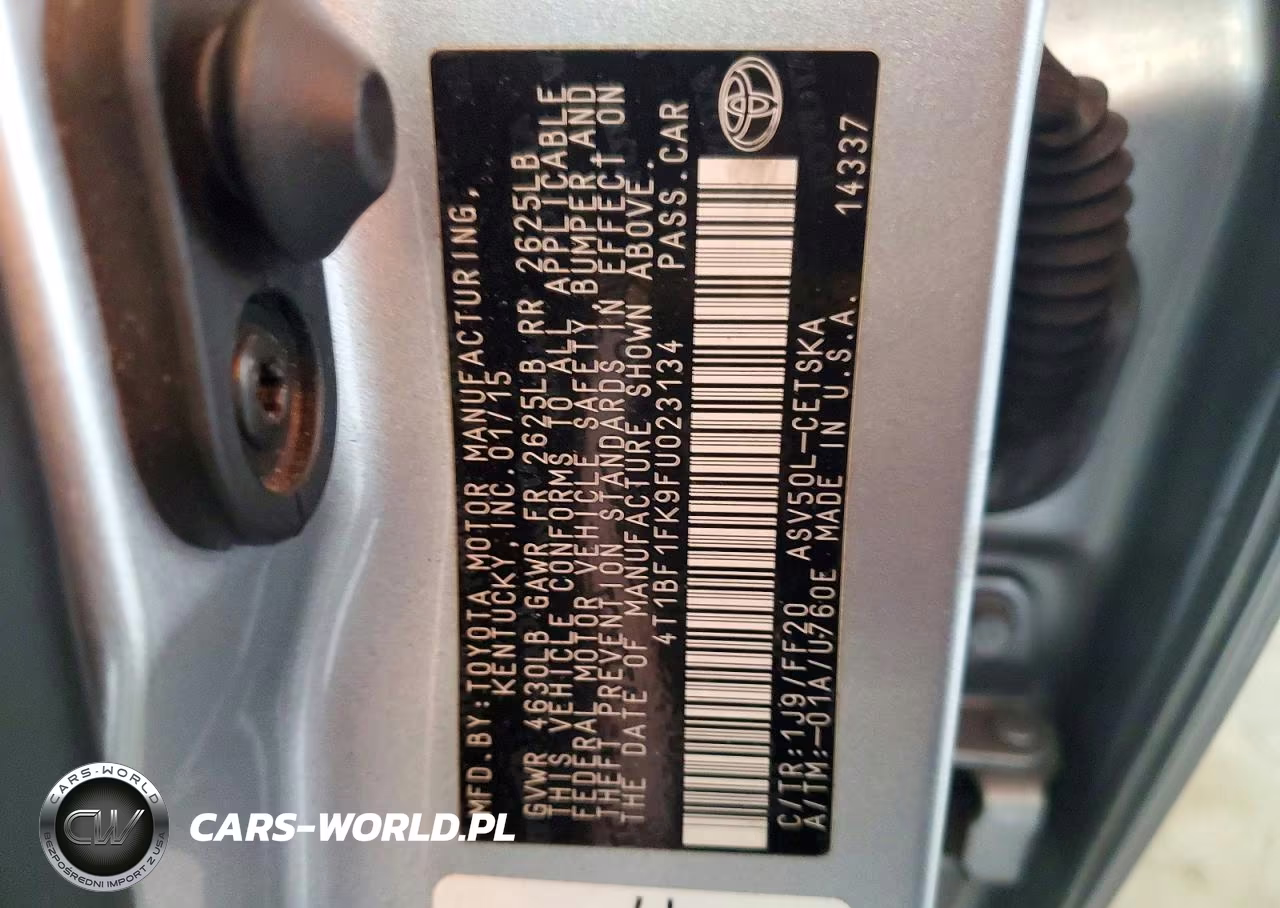 2015 Toyota Camry Se VIN:4T1BF1FK9FU023134 - 12