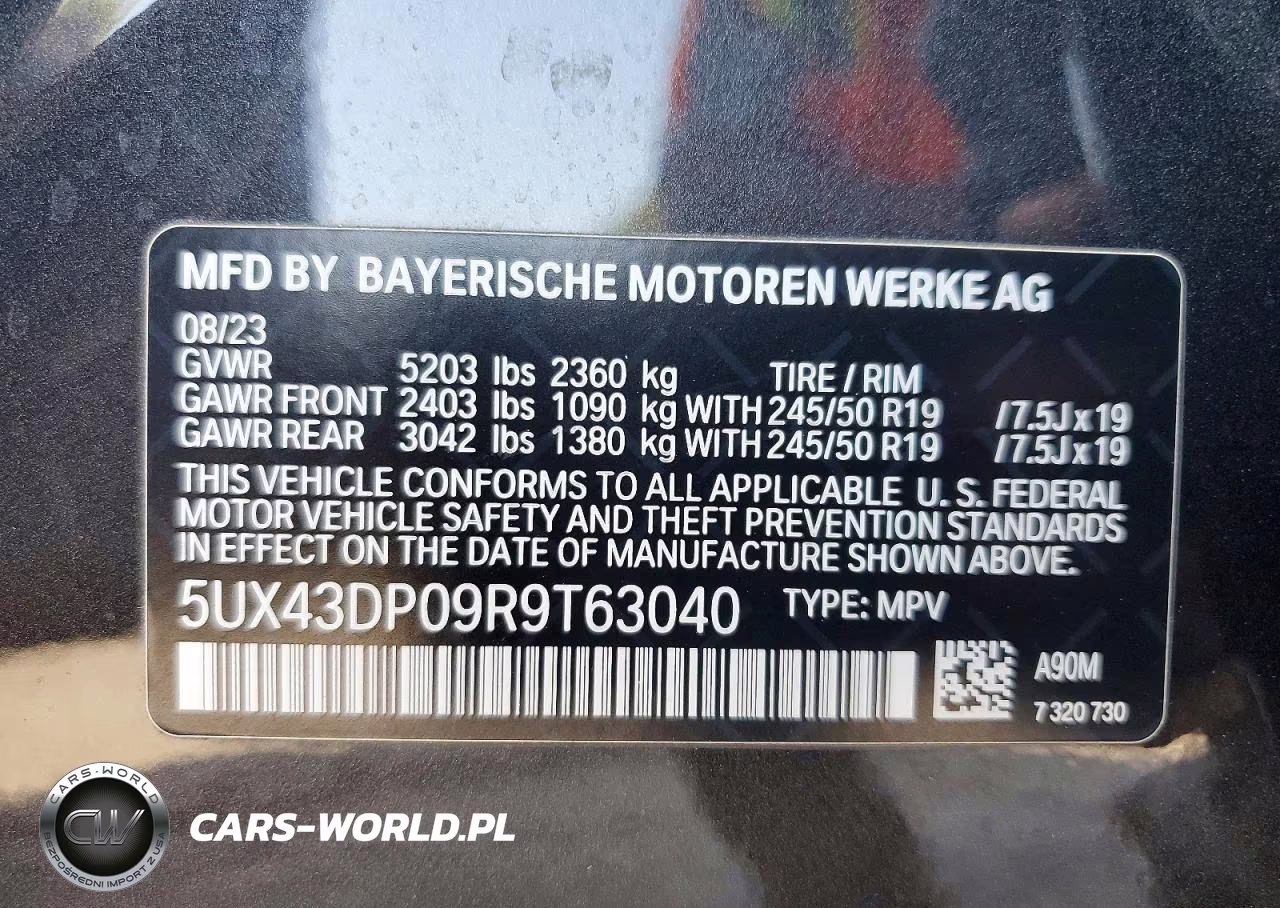 2024 BMW X3 Sdrive30I VIN:5UX43DP09R9T63040 - 14