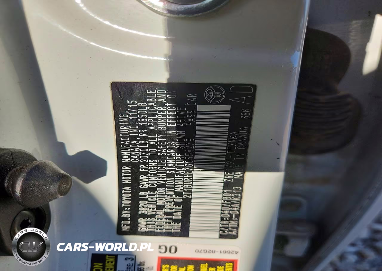2016 Toyota Corolla Le VIN:2T1BURHE7GC554279 - 12