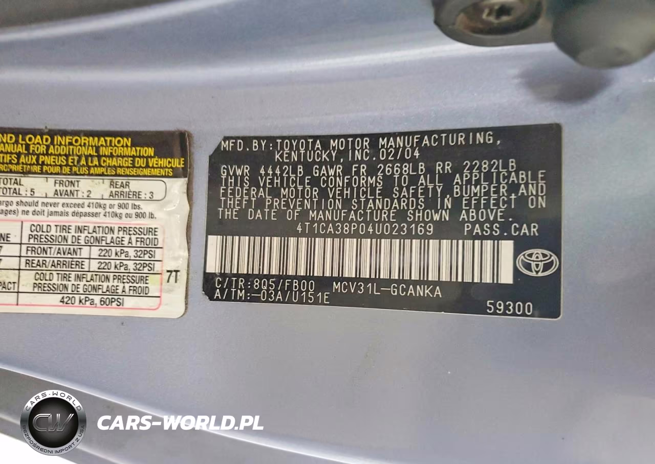 2004 Toyota Camry Solara Se V6 VIN:4T1CA38P04U023169 - 12