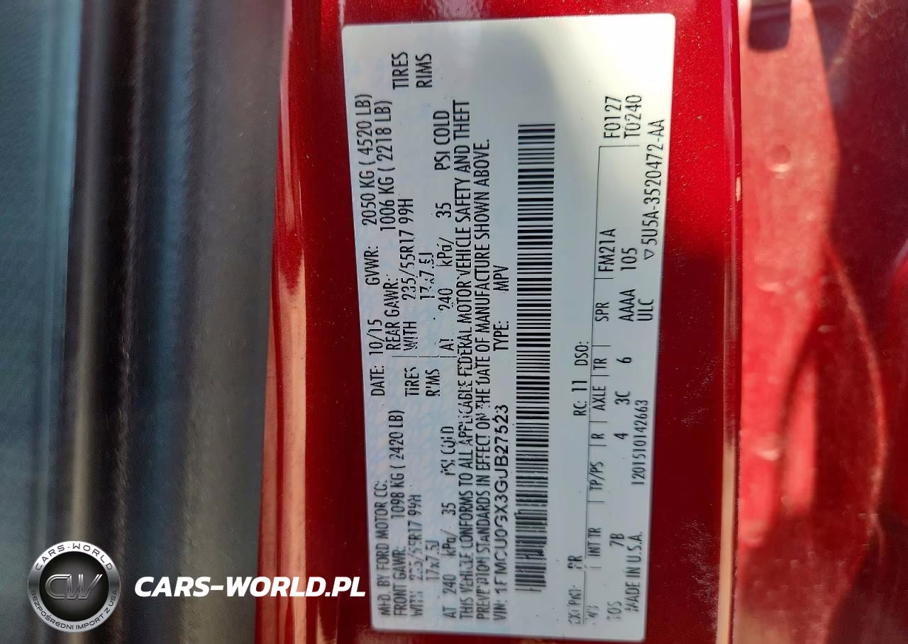 2016 Ford Escape Se VIN:1FMCU0GX3GUB27523 - 13