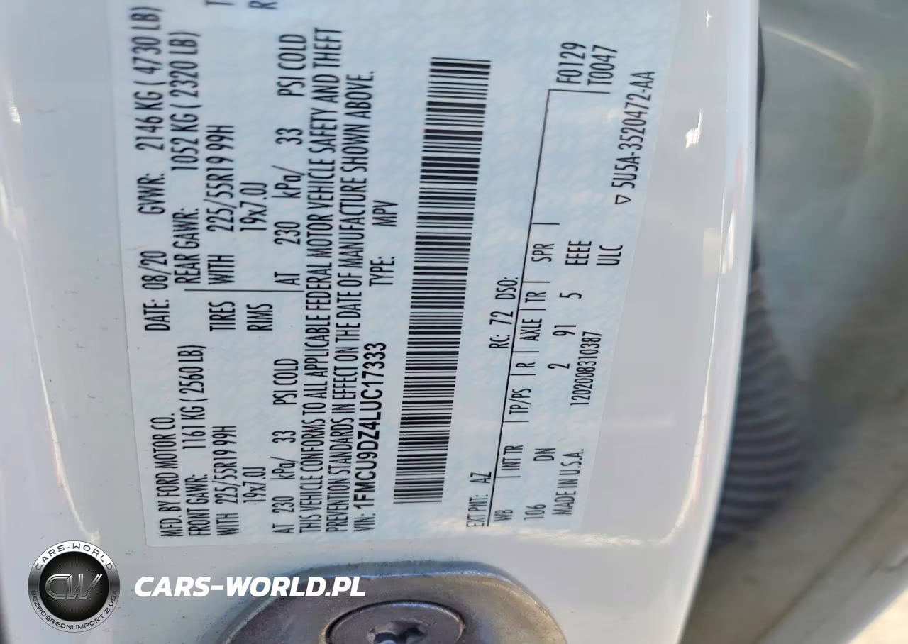 2020 Ford Escape Titanium VIN:1FMCU9DZ4LUC17333 - 13