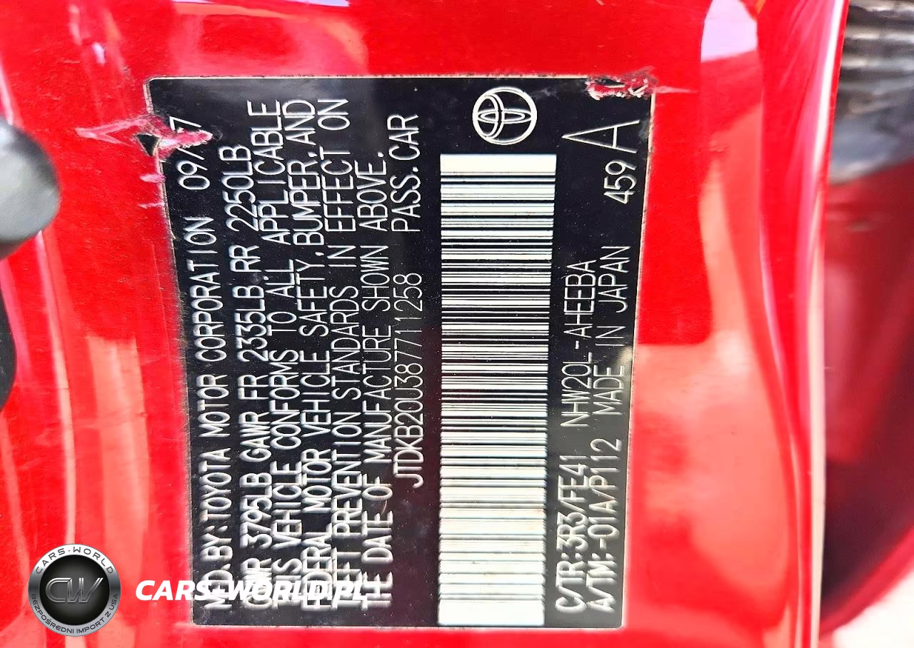 2008 Toyota Prius Base VIN:JTDKB20U387711258 - 12