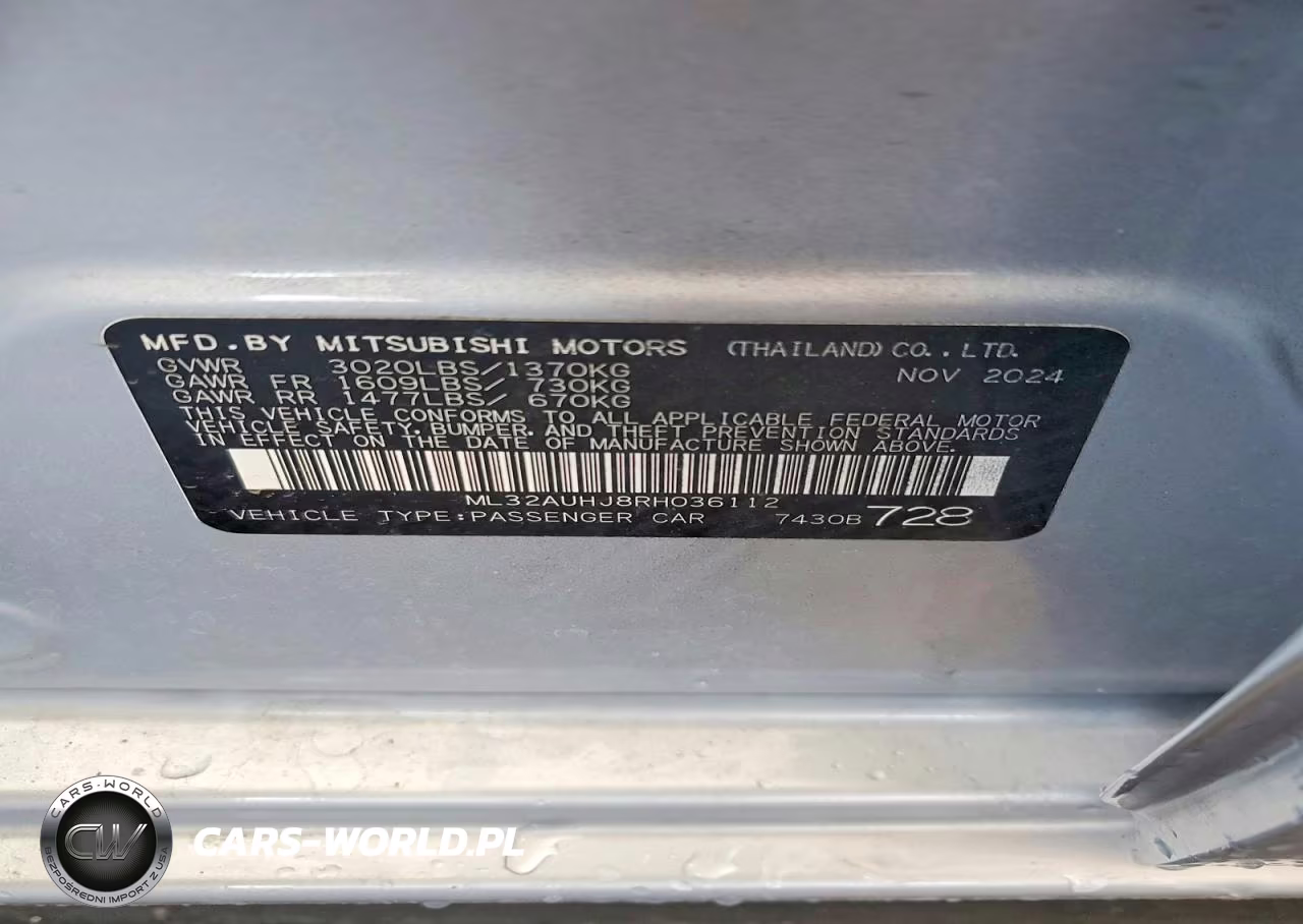 2024 Mitsubishi Mirage Es VIN:ML32AUHJ8RH036112 - 12