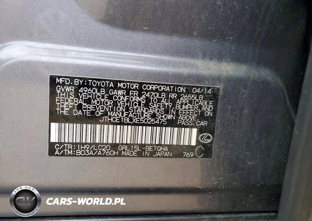 2014 Lexus Gs 350 VIN:JTHCE1BLXE5025475 - 12