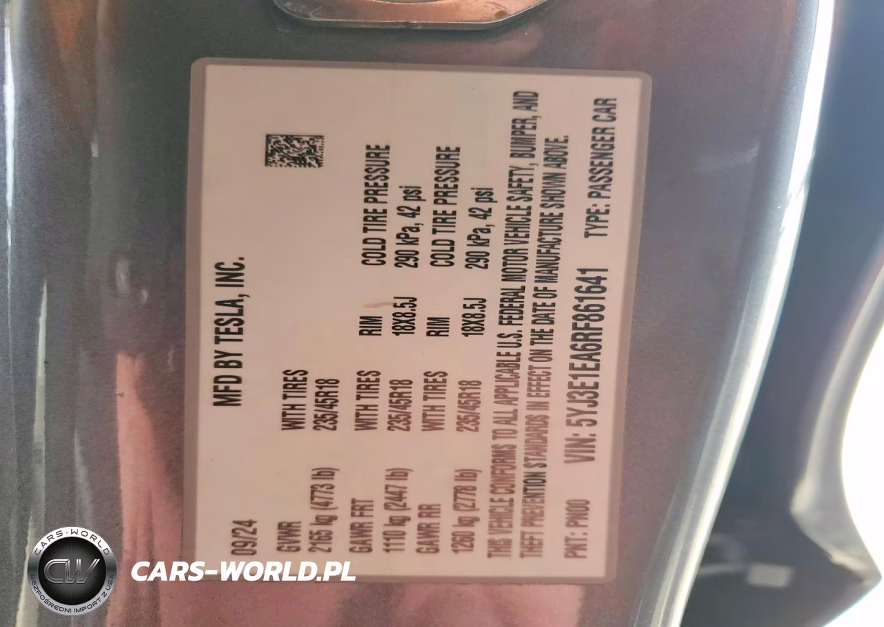 2024 Tesla Model 3 VIN:5YJ3E1EA6RF861641 - 12