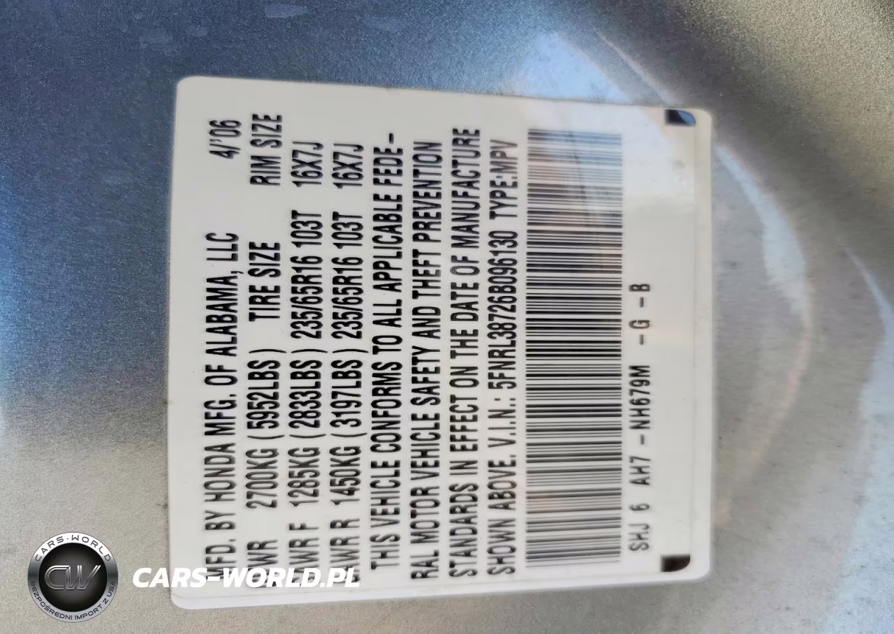 2006 Honda Odyssey Exl VIN:5FNRL38726B096130 - 13