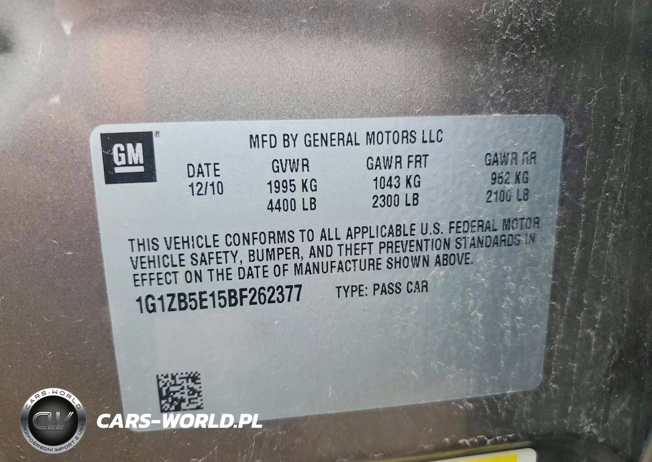 2011 Chevrolet Malibu Ls VIN:1G1ZB5E15BF262377 - 12