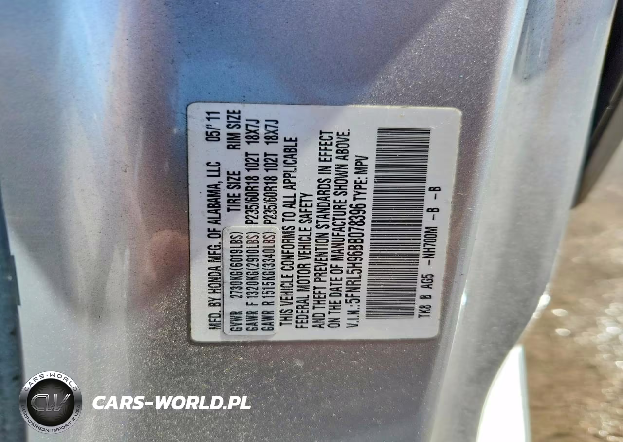 2011 Honda Odyssey Touring VIN:5FNRL5H96BB078396 - 13