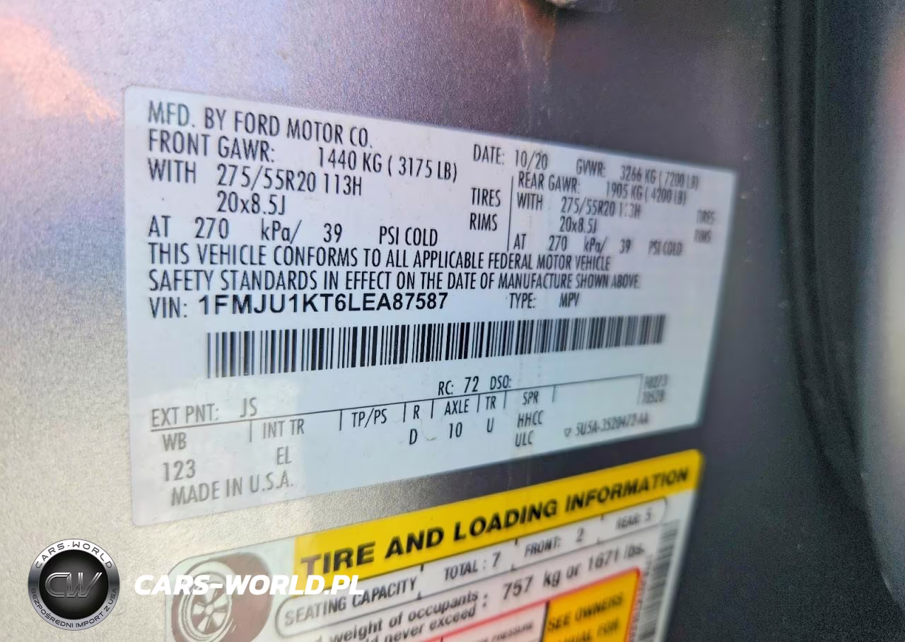 2020 Ford Expedition Limited VIN:1FMJU1KT6LEA87587 - 13