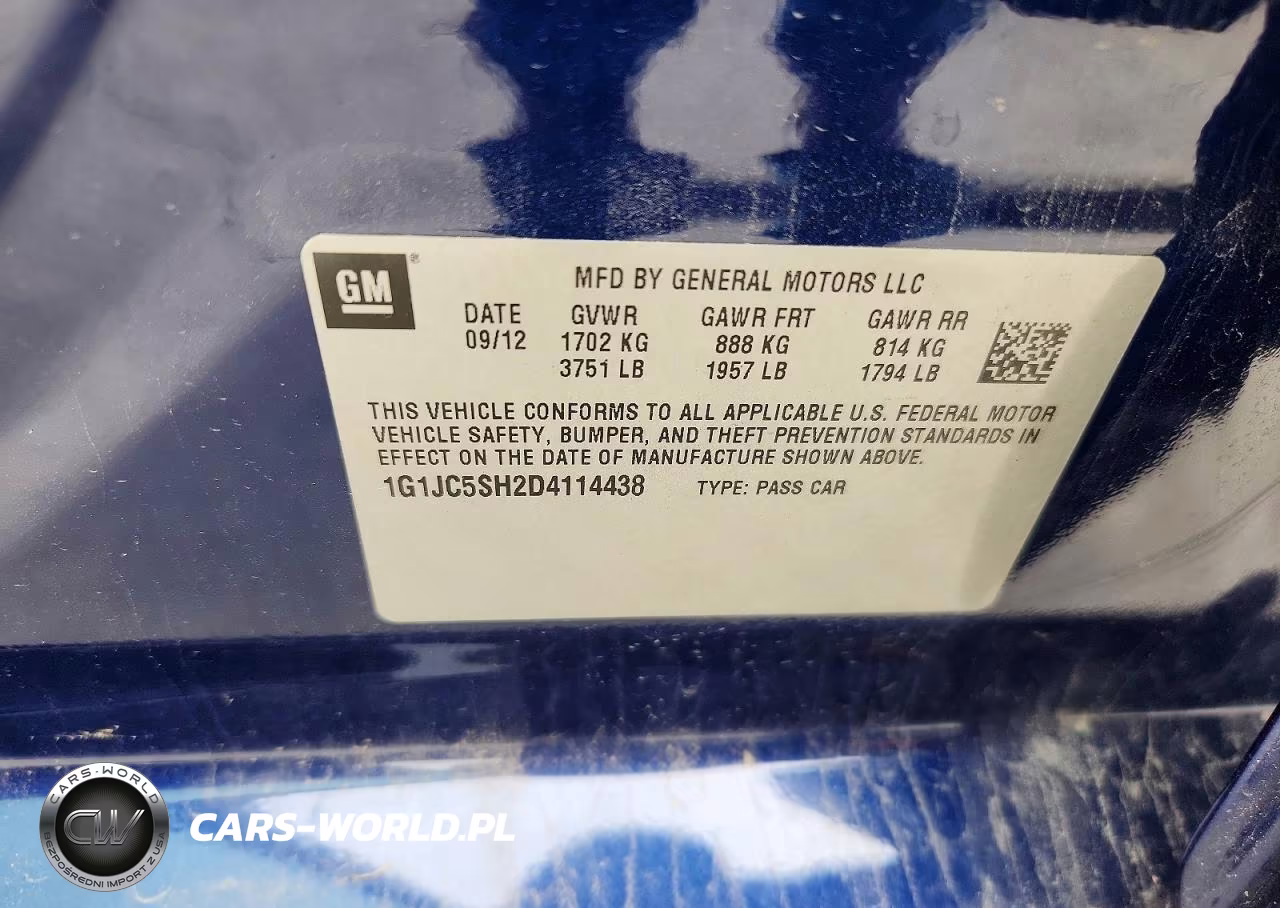 2013 Chevrolet Sonic Lt VIN:1G1JC5SH2D4114438 - 12