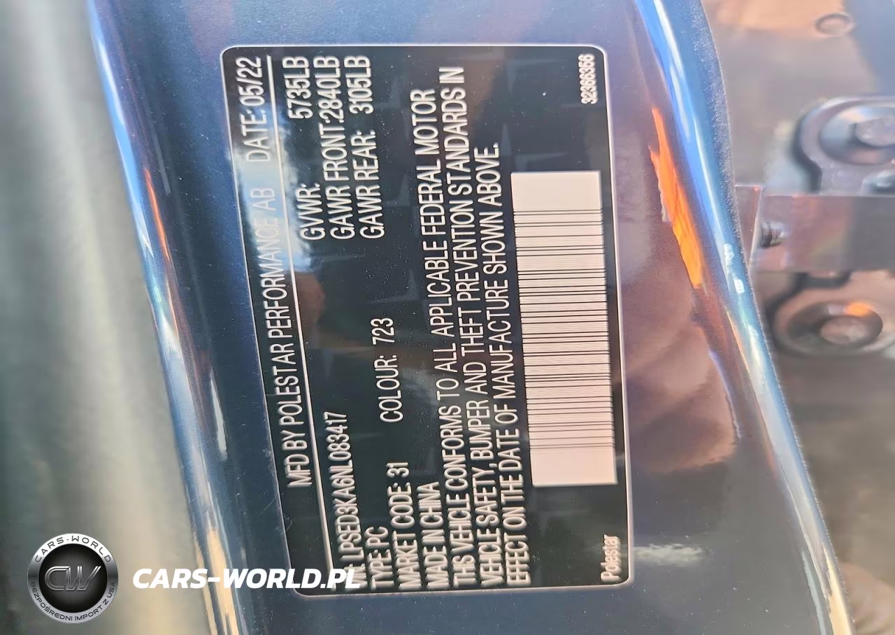 2022 Polestar 2 VIN:LPSED3KA6NL083417 - 12