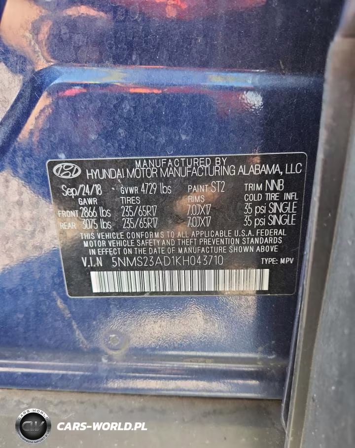 2019 Hyundai Santa Fe Se VIN:5NMS23AD1KH043710 - 14