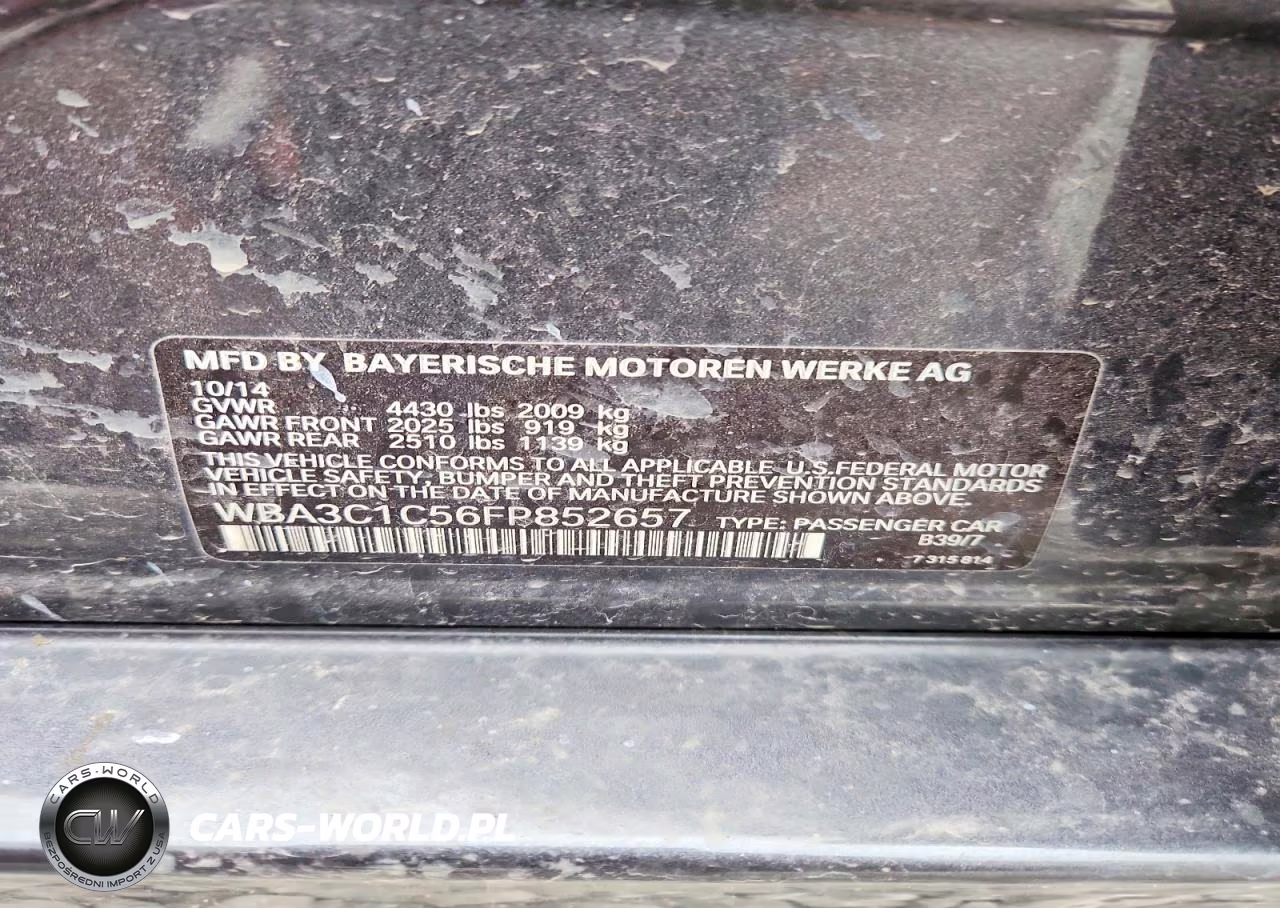 2015 BMW 328 I Sulev VIN:WBA3C1C56FP852657 - 12