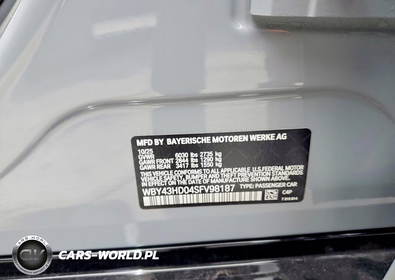 2025 BMW I4 xDrive 40 VIN:WBY43HD04SFV98187 - 13