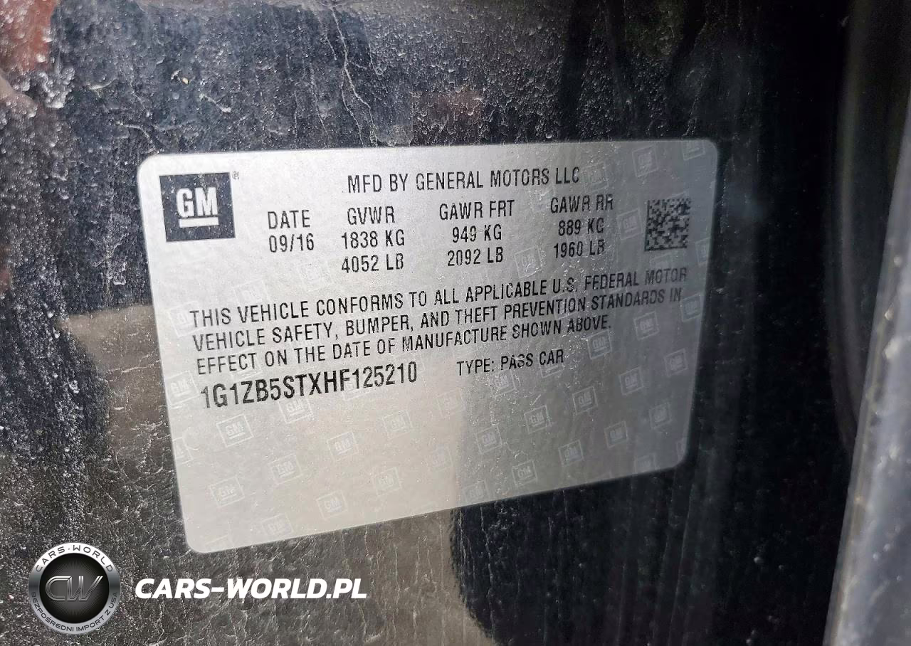 2017 Chevrolet Malibu Ls VIN:1G1ZB5STXHF125210 - 12