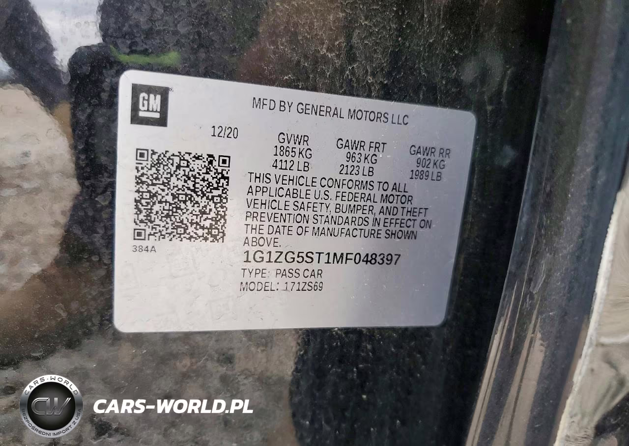 2021 Chevrolet Malibu Rs VIN:1G1ZG5ST1MF048397 - 12