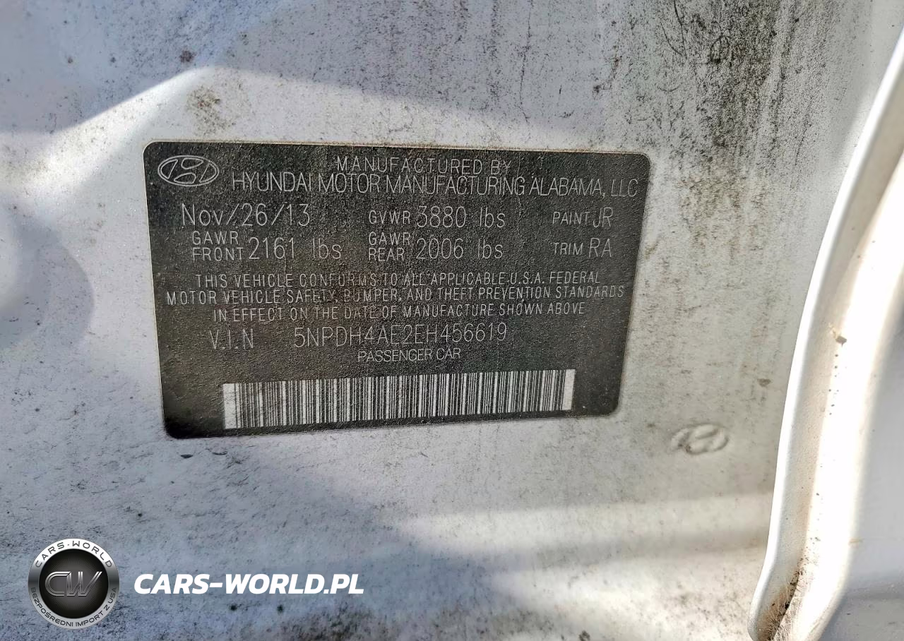 2014 Hyundai Elantra Limited VIN:5NPDH4AE2EH456619 - 12