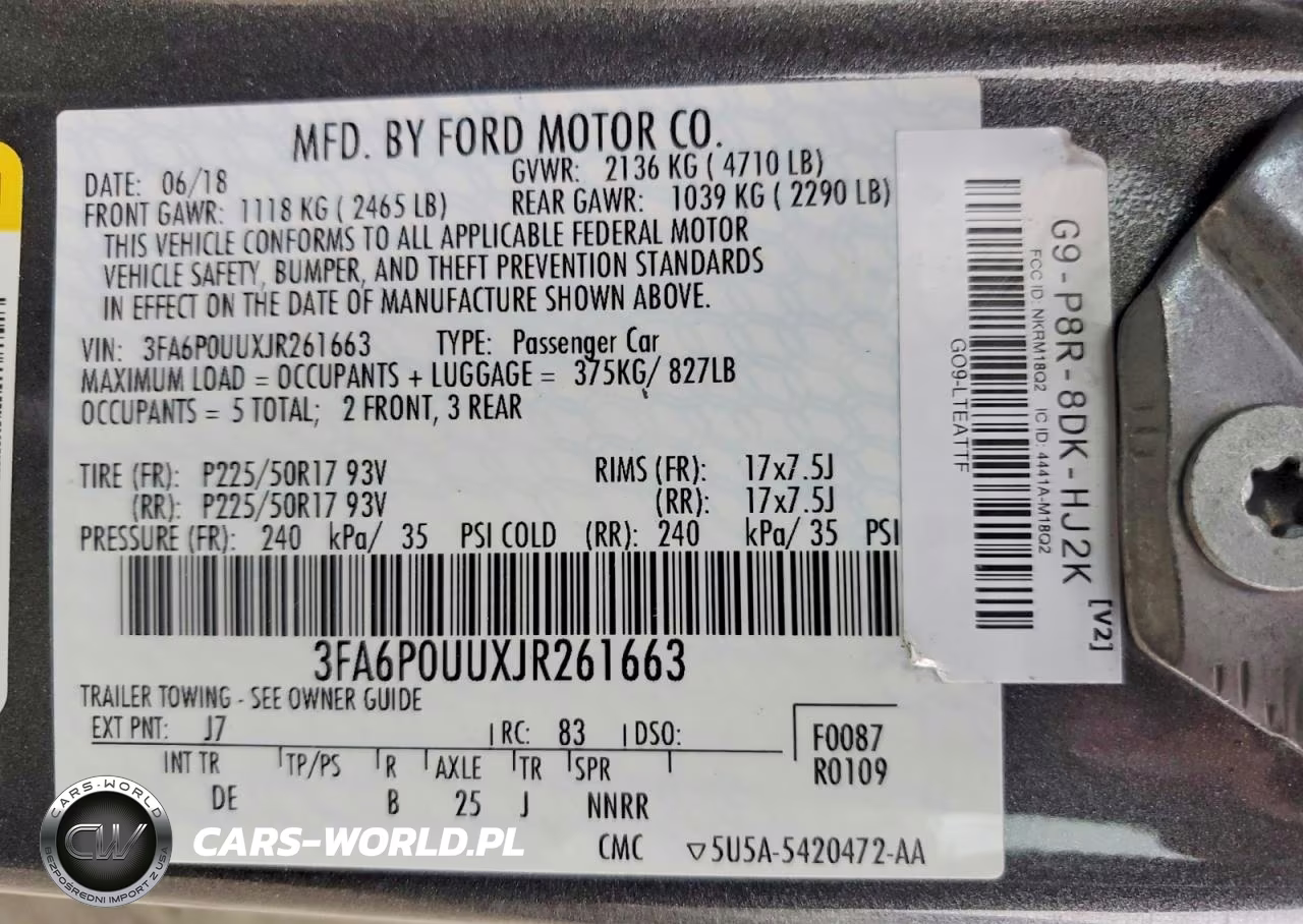 2018 Ford Fusion S Hybrid VIN:3FA6P0UUXJR261663 - 13