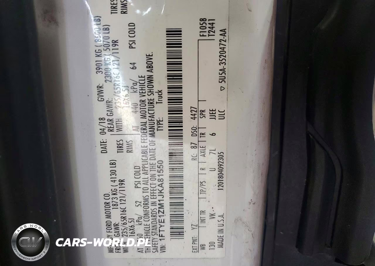 2018 Ford Transit T-150 VIN:1FTYE1ZM1JKA81550 - 13