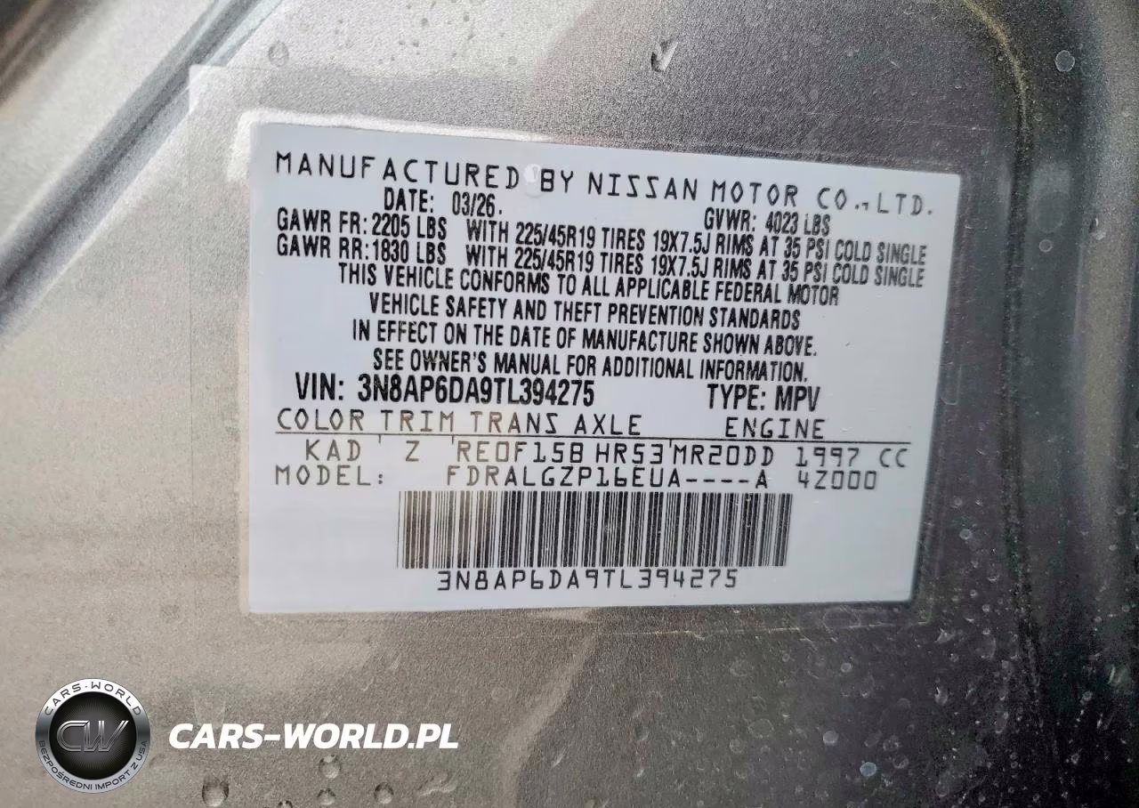2026 Nissan Kicks Sr VIN:3N8AP6DA9TL394275 - 14