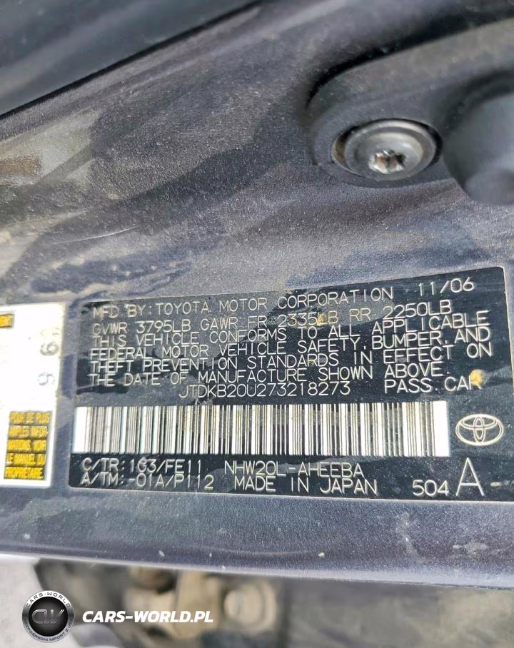 2007 Toyota Prius Touring VIN:JTDKB20U273218273 - 12