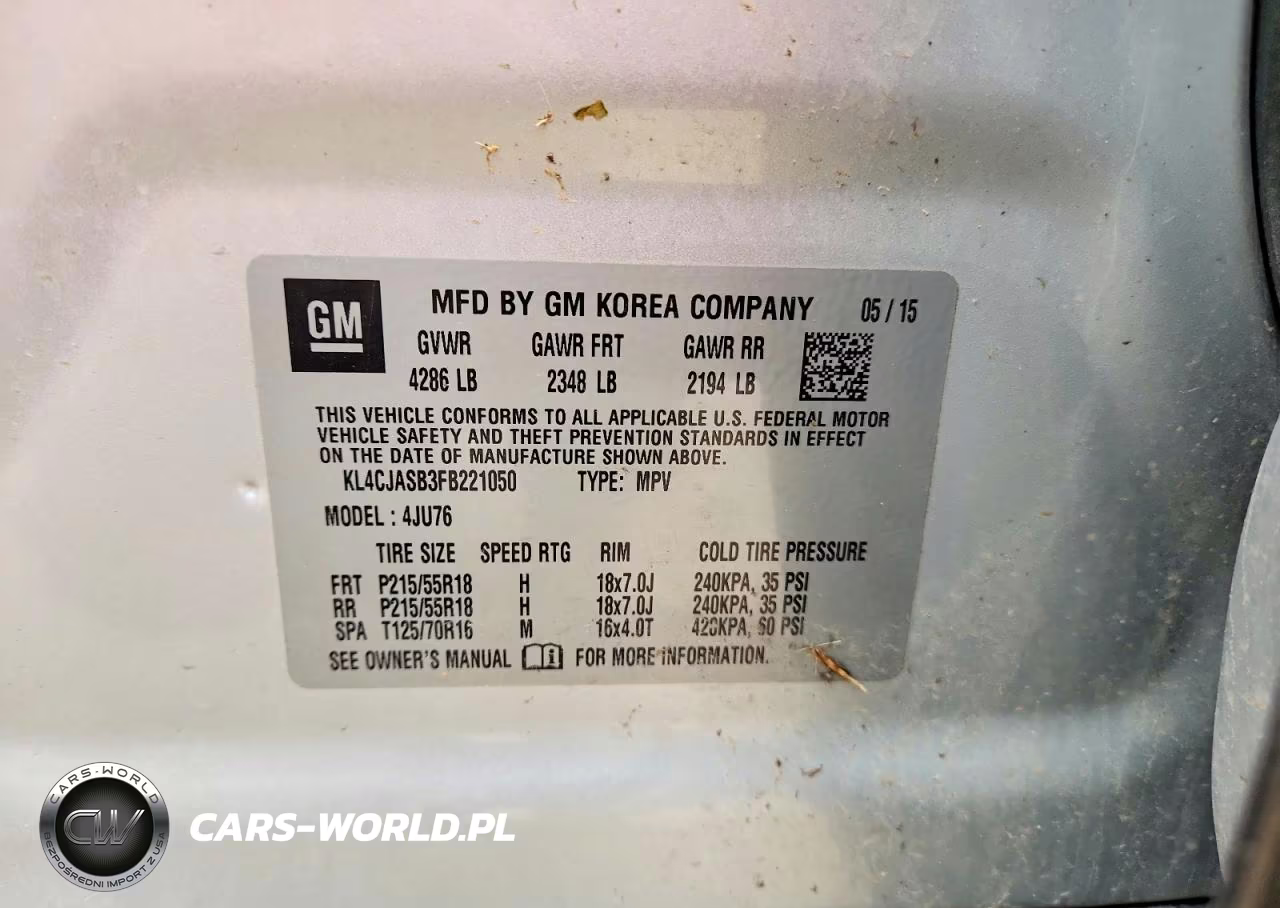 2015 Buick Encore VIN:KL4CJASB3FB221050 - 13