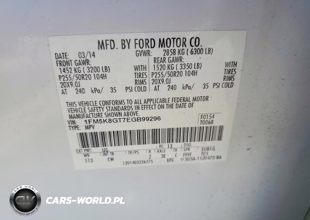 2014 Ford Explorer Sport VIN:1FM5K8GT7EGB99296 - 13