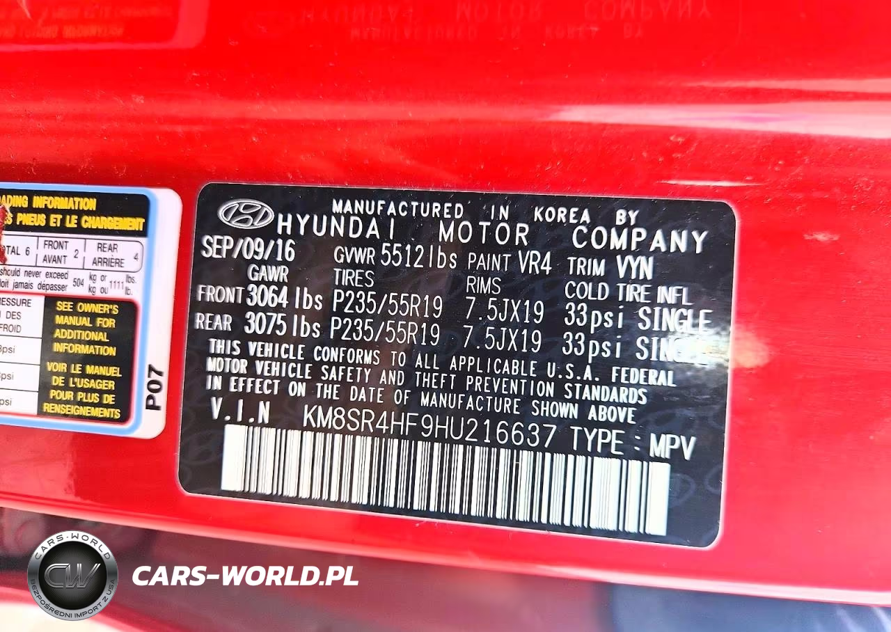 2017 Hyundai Santa Fe Limited Ultimate VIN:KM8SR4HF9HU216637 - 13