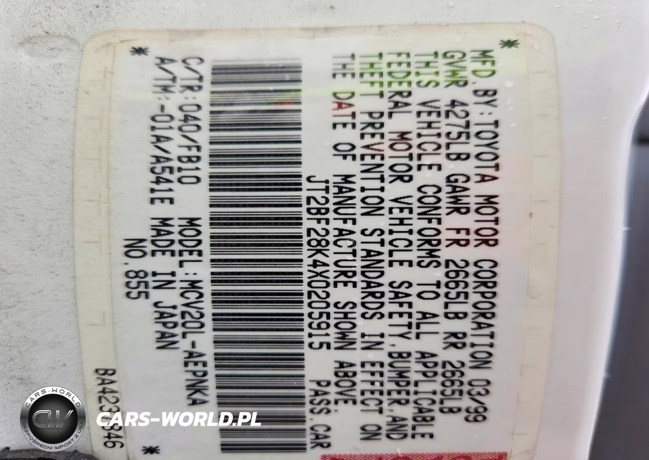 1999 Toyota Camry Le V6 VIN:JT2BF28K4X0205915 - 13