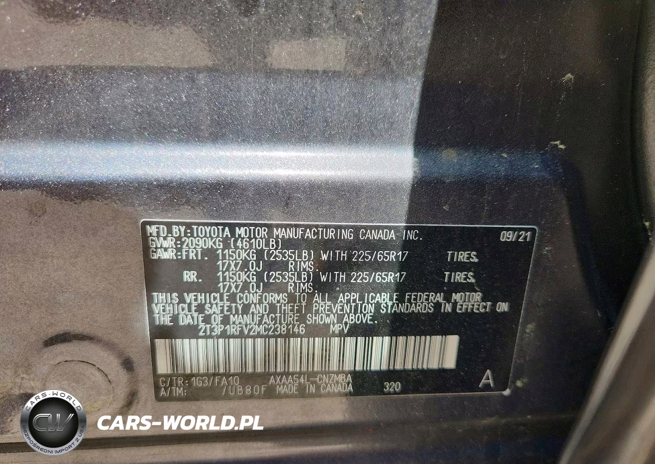 2021 Toyota Rav4 Xle VIN:2T3P1RFV2MC238146 - 13