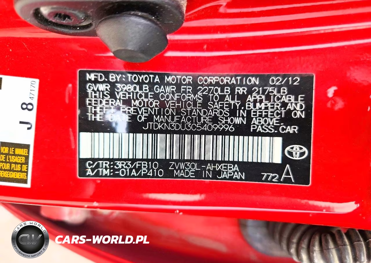 2012 Toyota Prius Two VIN:JTDKN3DU3C5409996 - 12