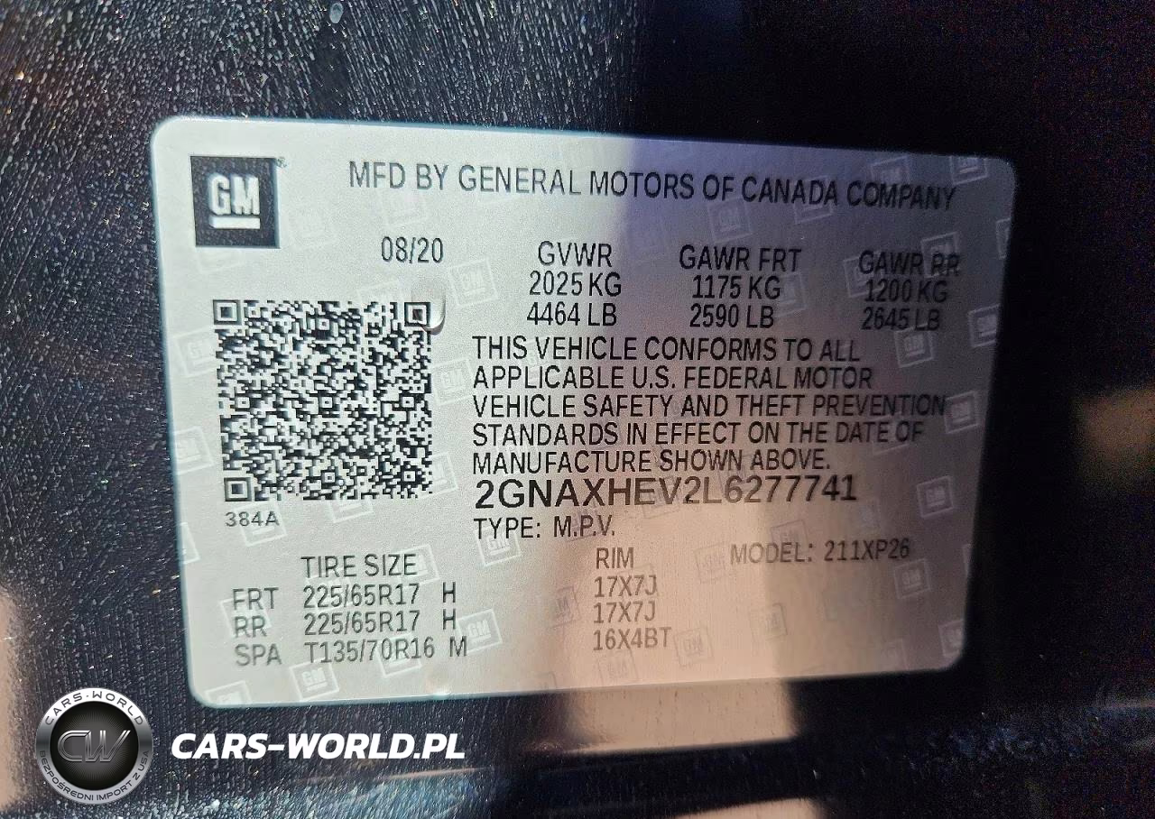2020 Chevrolet Equinox Ls VIN:2GNAXHEV2L6277741 - 13