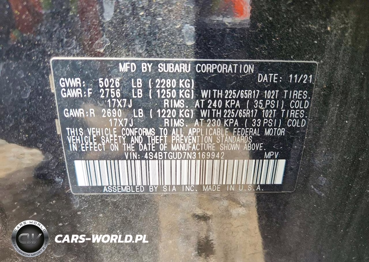 2022 Subaru Outback Wilderness VIN:4S4BTGUD7N3169942 - 14