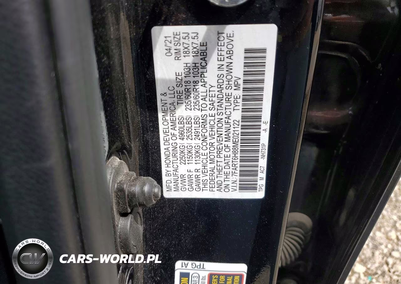 2021 Honda Cr-V Exl VIN:7FART6H88ME021122 - 13