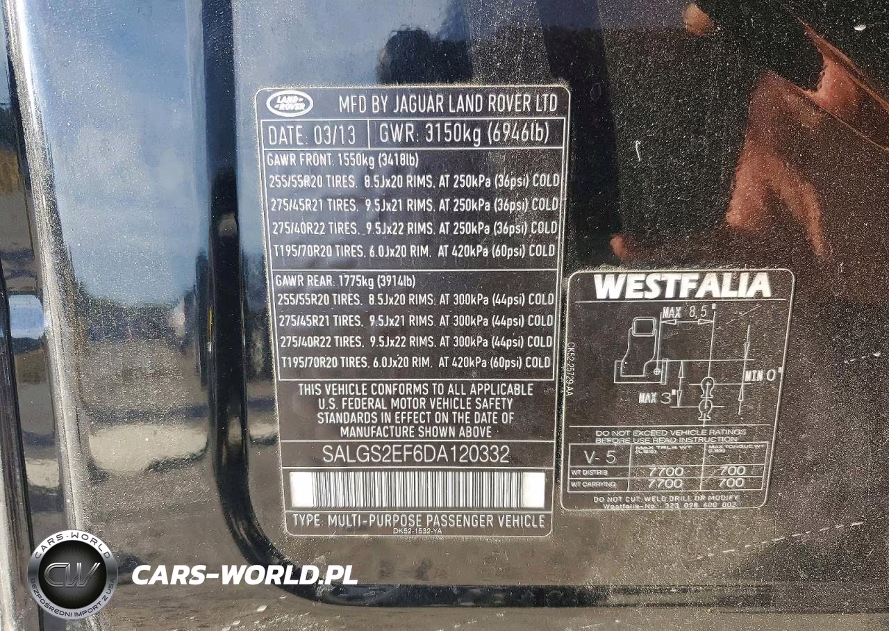 2013 Land Rover Range Rover Supercharged VIN:SALGS2EF6DA120332 - 13