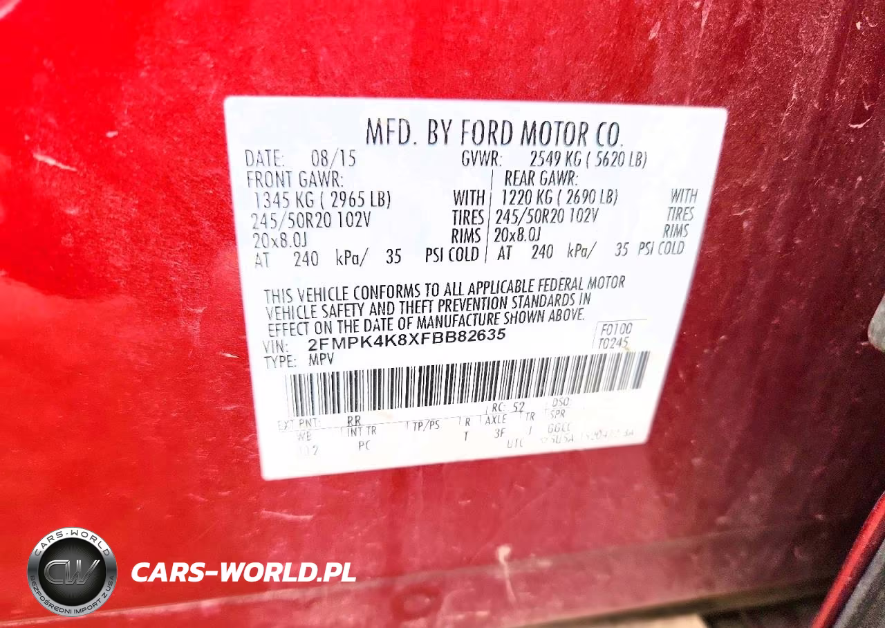 2015 Ford Edge Titanium VIN:2FMPK4K8XFBB82635 - 12