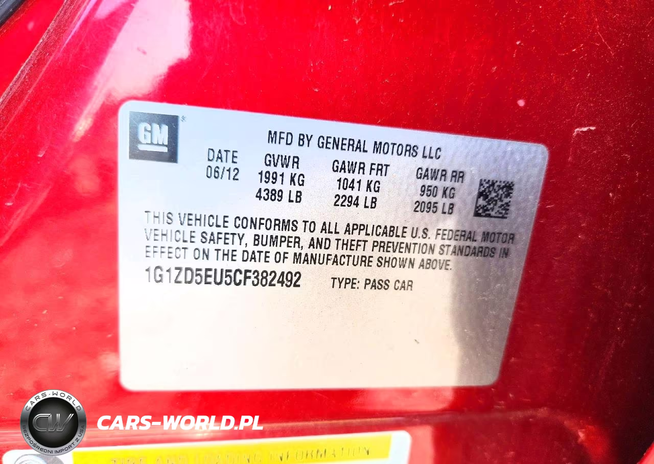 2012 Chevrolet Malibu 2Lt VIN:1G1ZD5EU5CF382492 - 12