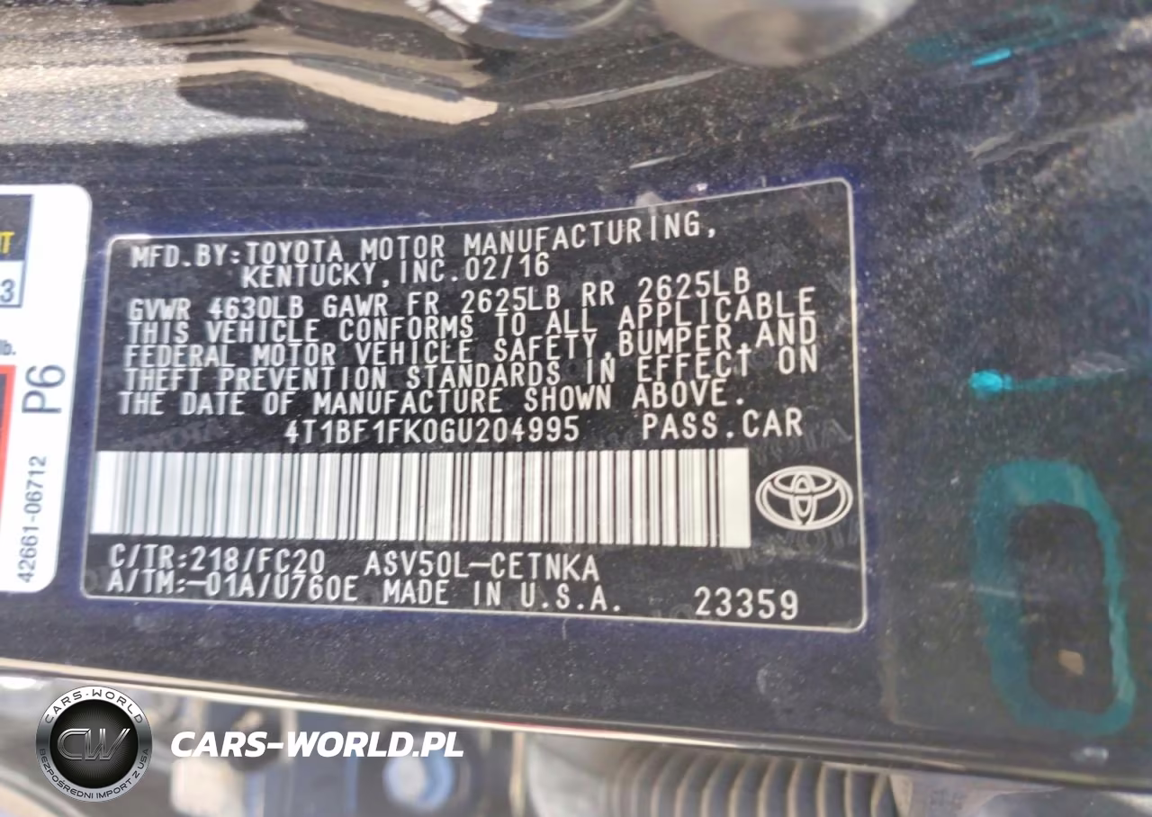 2016 Toyota Camry Le VIN:4T1BF1FK0GU204995 - 12